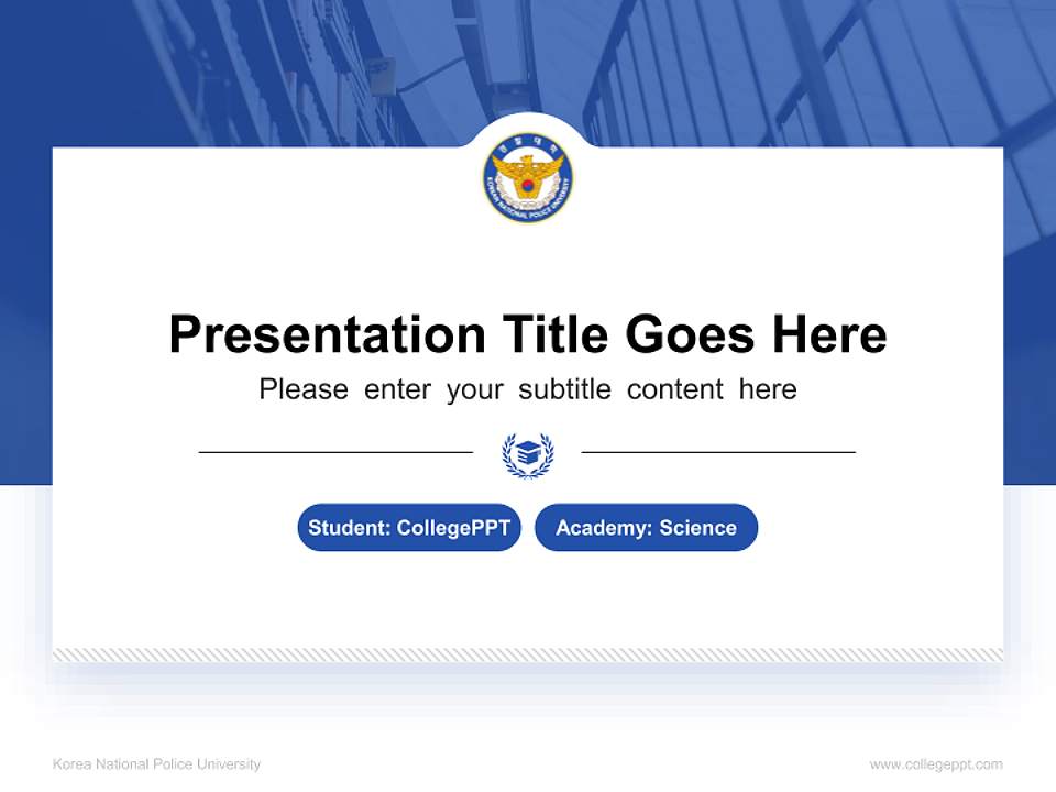 Korea National Police University National Scholarship Defense PPT Template4:3 ratio PPT effect preview image4