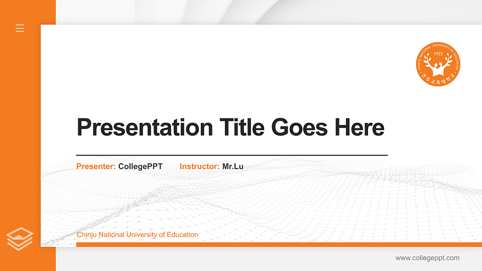Chinju National University of Education Thesis Proposal/Graduation Defense PPT Template_Slide preview image1