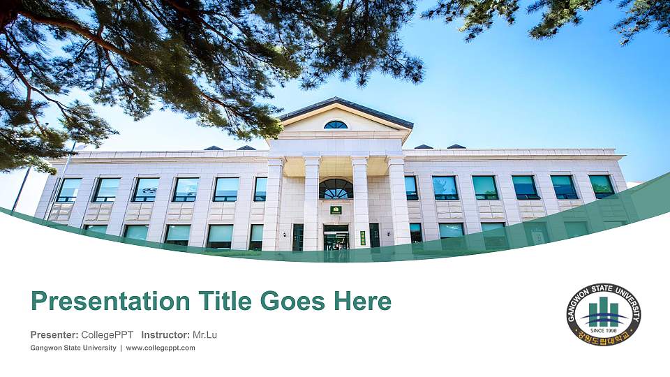 Gangwon State University Course/Courseware Creation PPT Template16:9 ratio PPT effect preview image