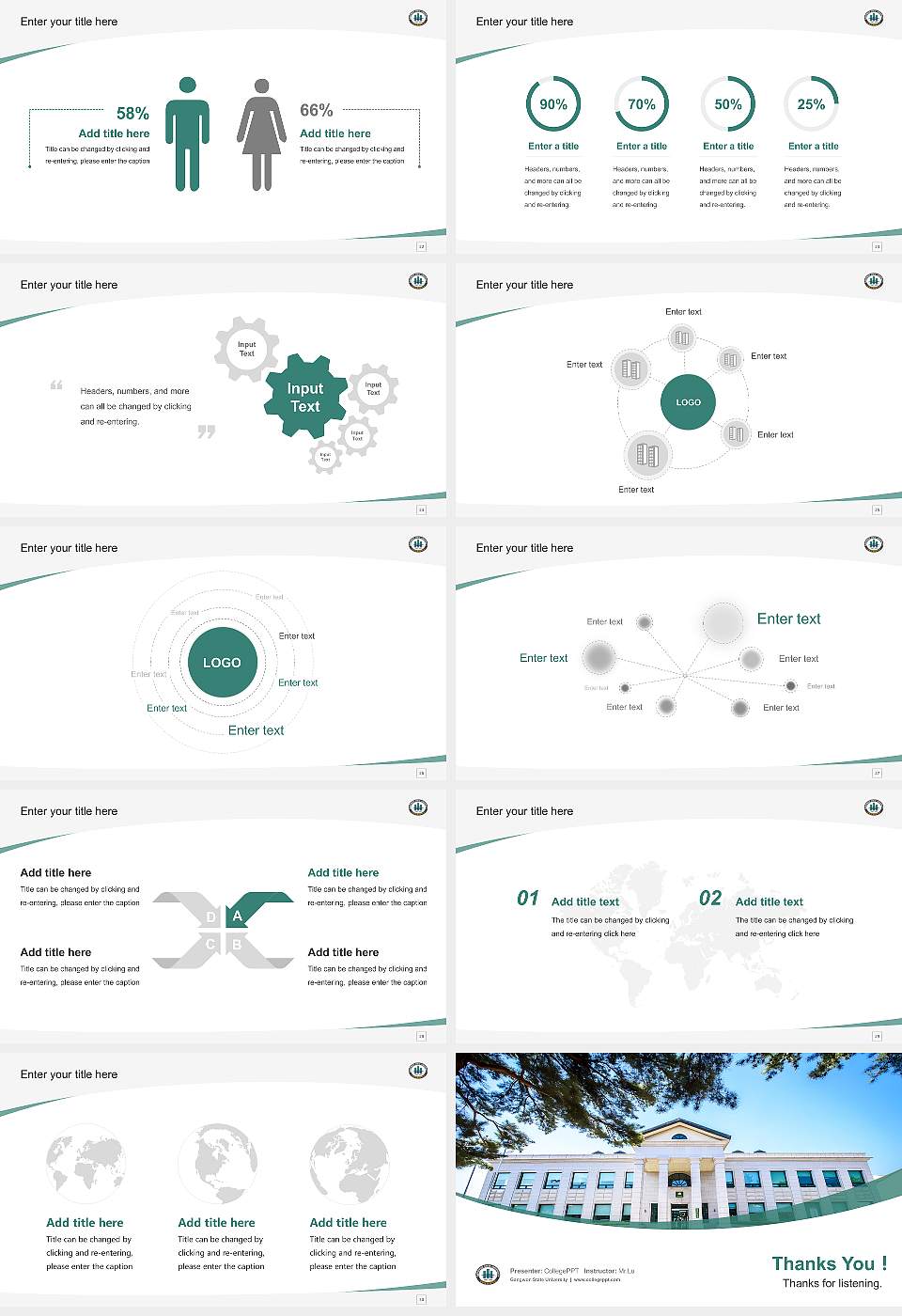 Gangwon State University Course/Courseware Creation PPT Template16:9 ratio PPT effect preview image4