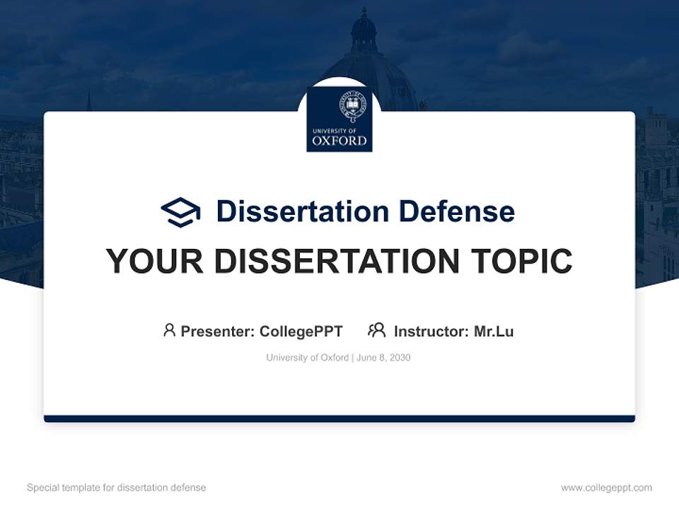 University of Oxford Graduation Thesis Defense PPT Template4:3 ratio PPT effect preview image7