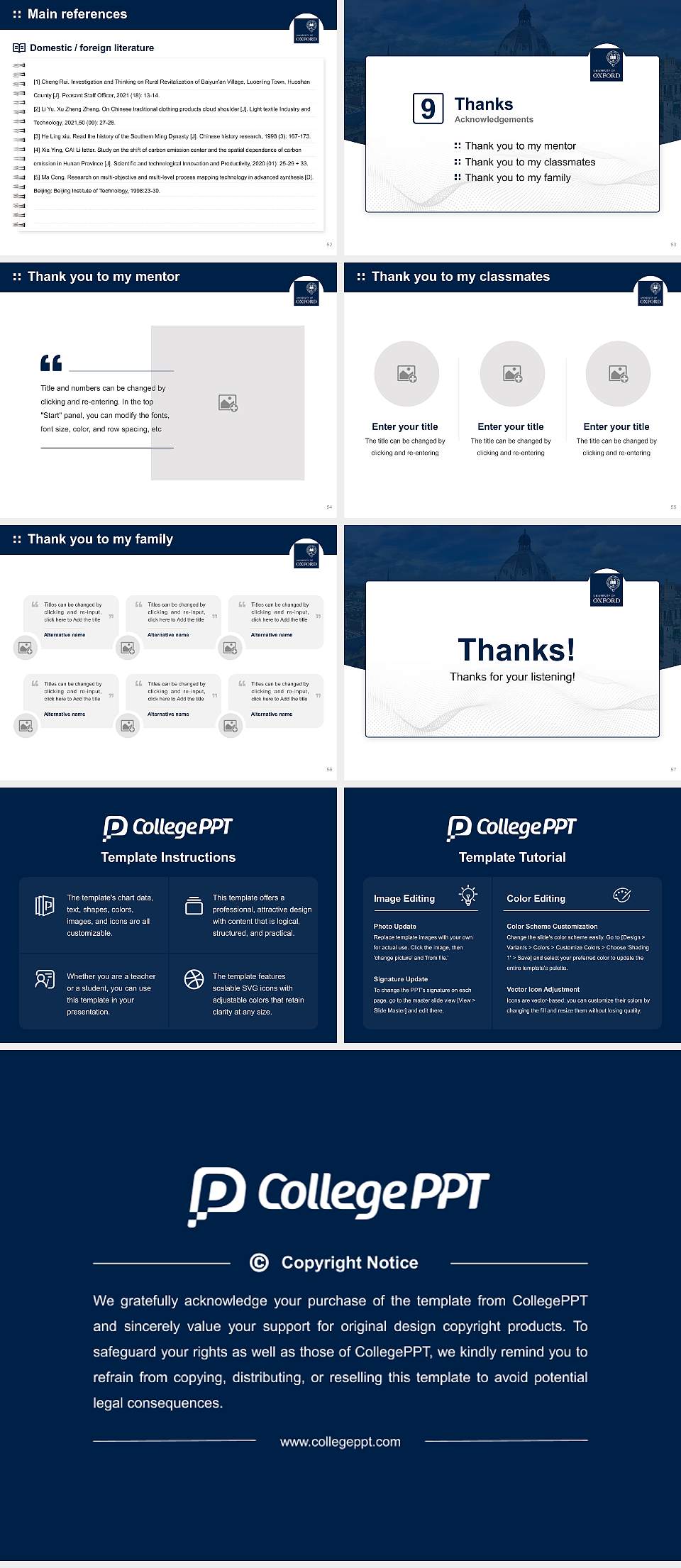 University of Oxford Graduation Thesis Defense PPT Template4:3 ratio PPT effect preview image7