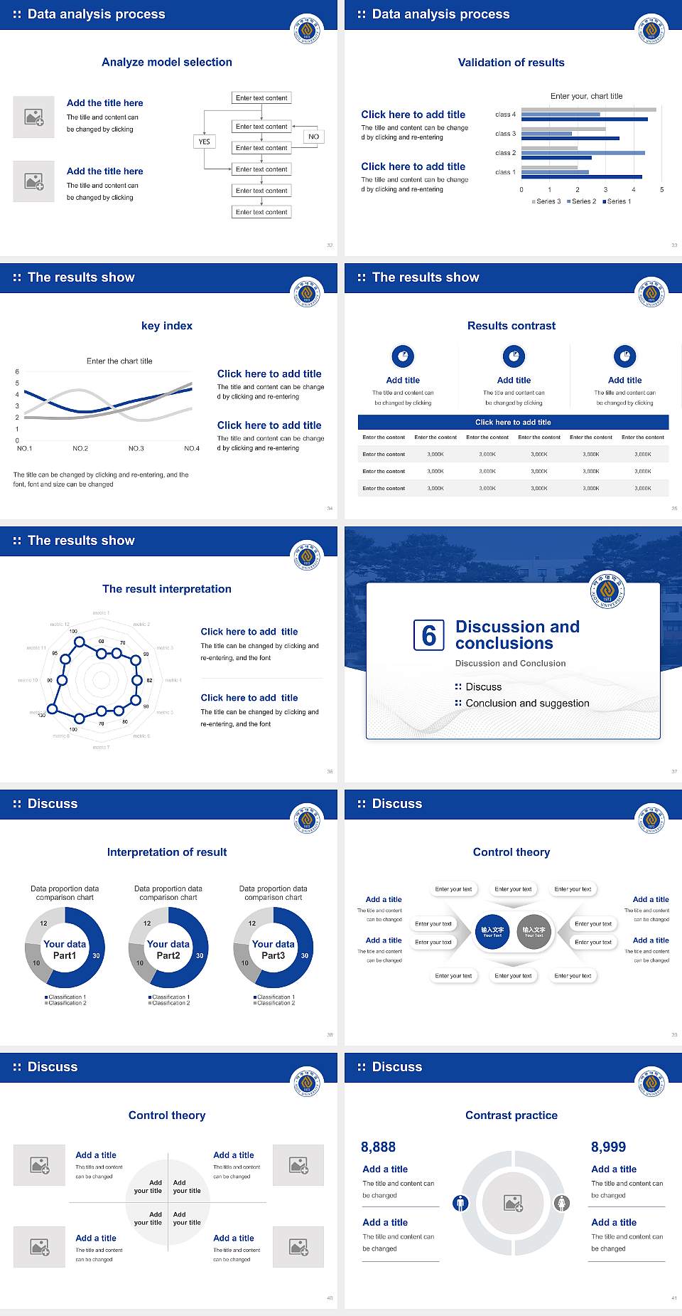 Ajou University Graduation Thesis Defense PPT Template4:3 ratio PPT effect preview image5