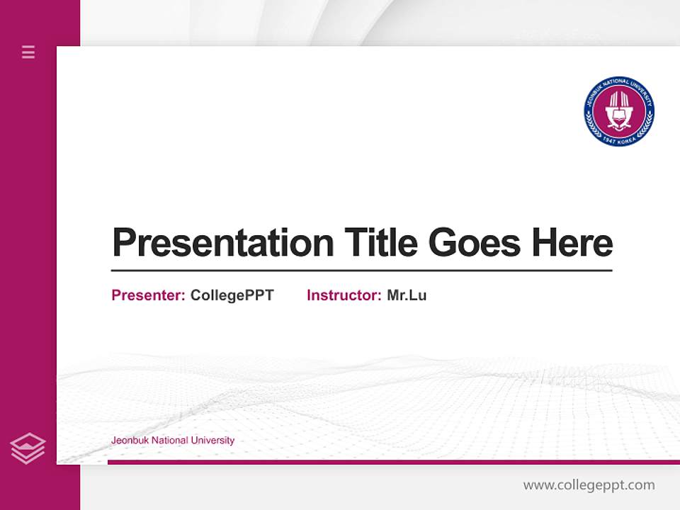 Jeonbuk National University Thesis Proposal/Graduation Defense PPT Template4:3 ratio PPT effect preview image5