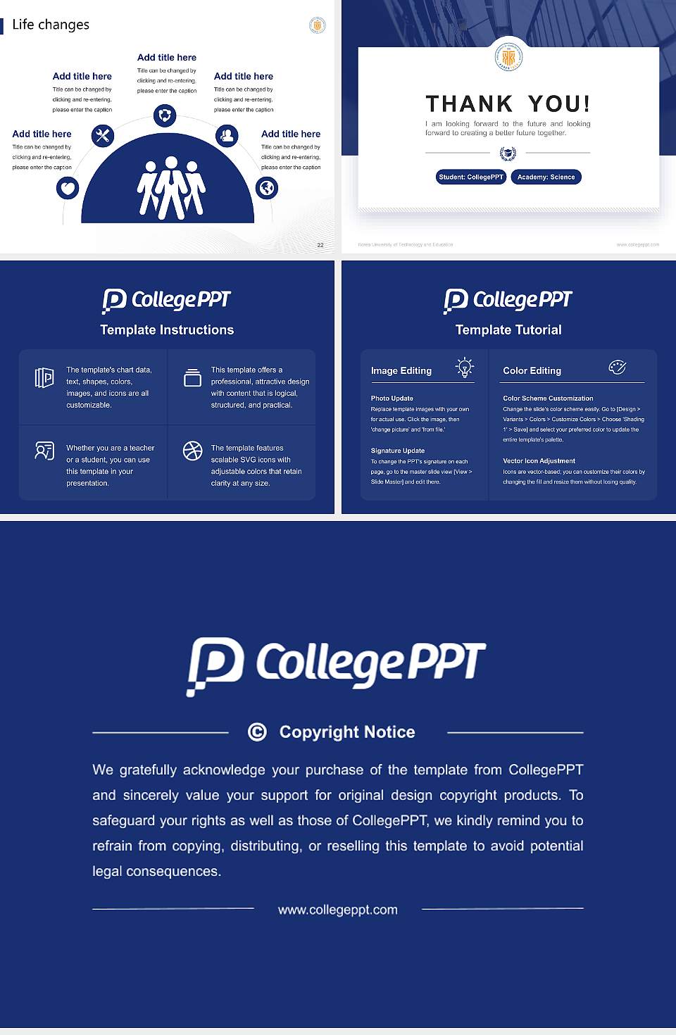 Korea University of Technology and Education National Scholarship Defense PPT Template4:3 ratio PPT effect preview image4