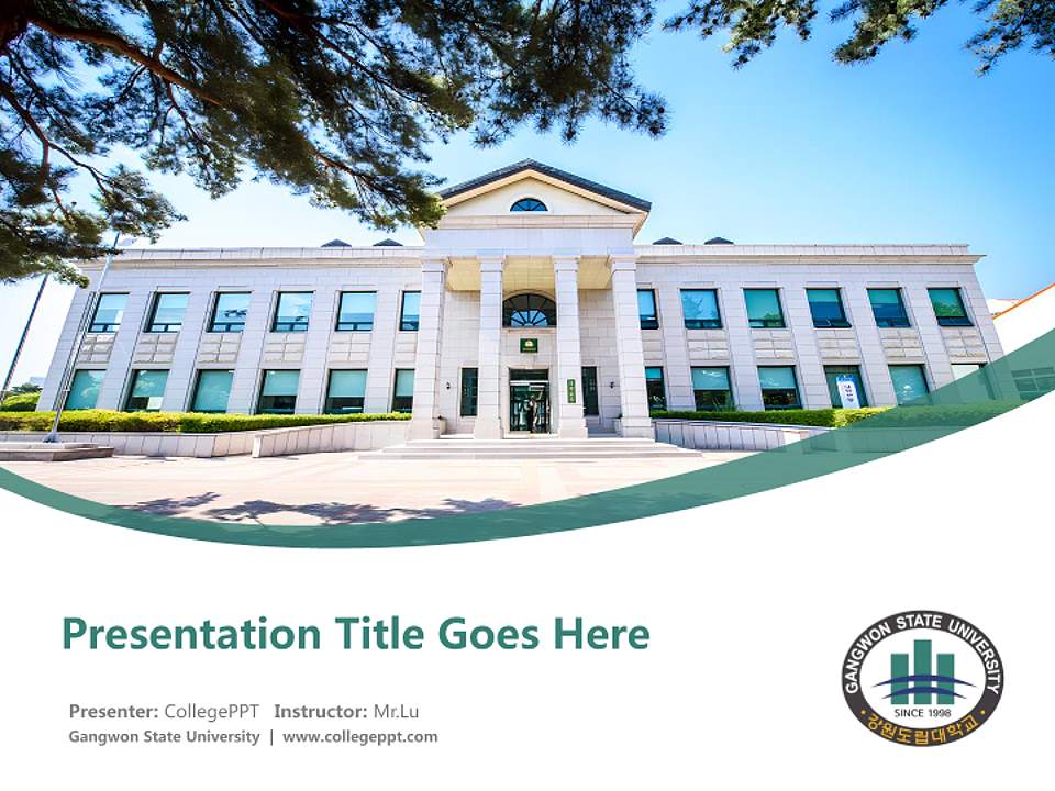 Gangwon State University Course/Courseware Creation PPT Template4:3 ratio PPT effect preview image5