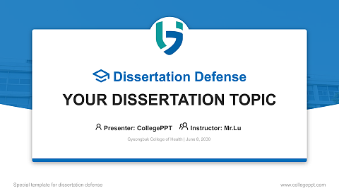 Gyeongbuk College of Health Graduation Thesis Defense PPT Template