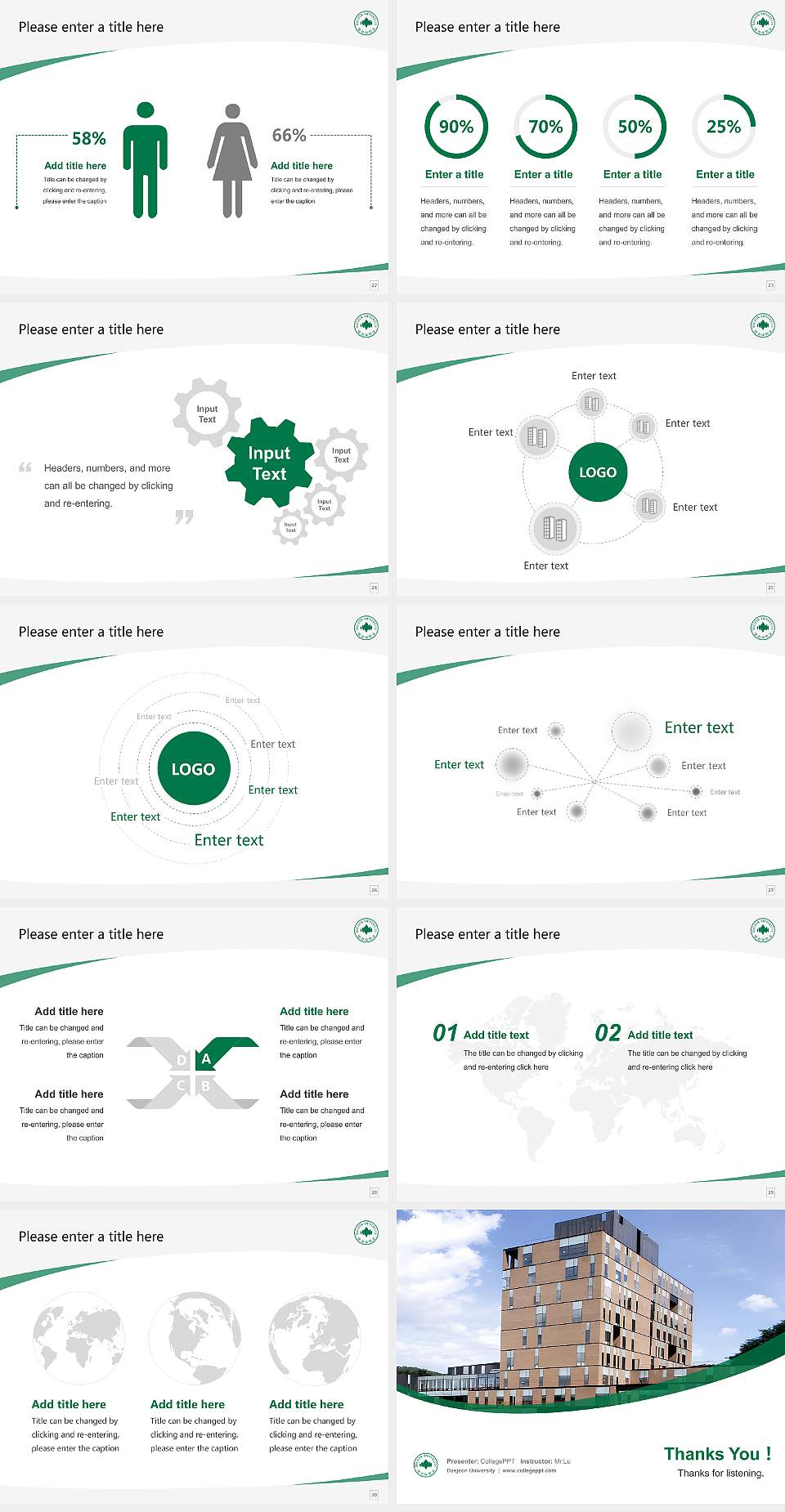 Daejeon University Course/Courseware Creation PPT Template4:3 ratio PPT effect preview image4