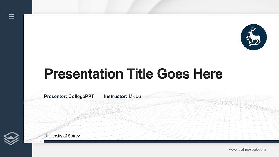 University of Surrey Thesis Proposal/Graduation Defense PPT Template16:9 ratio PPT effect preview image