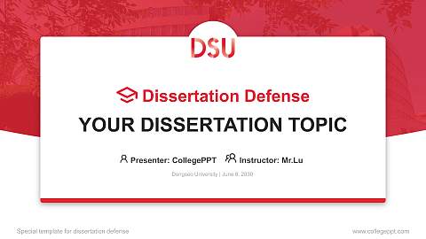 Dongseo University Graduation Thesis Defense PPT Template