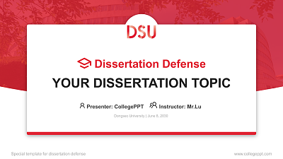 Dongseo University Graduation Thesis Defense PPT Template