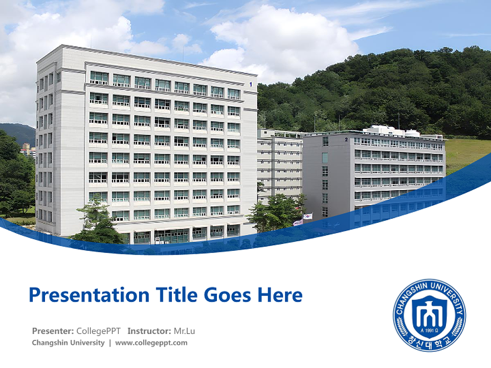 Changshin University Course/Courseware Creation PPT Template_Slide preview image1
