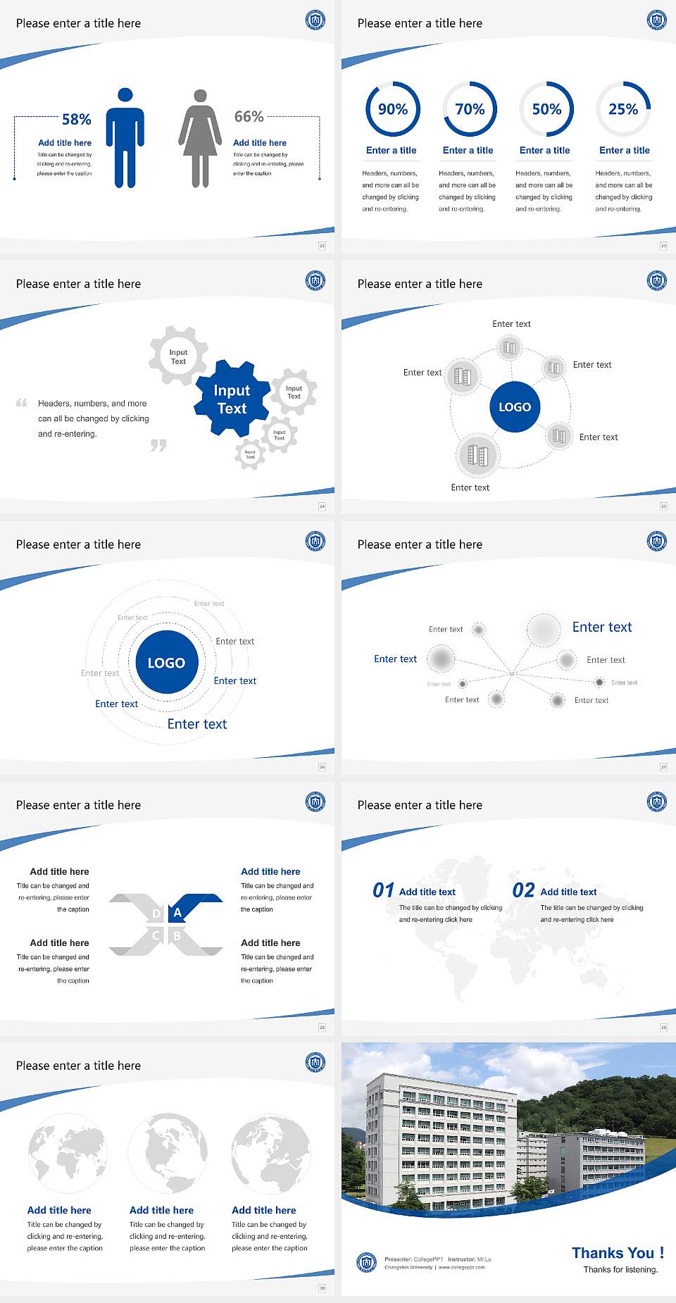 Changshin University Course/Courseware Creation PPT Template4:3 ratio PPT effect preview image4