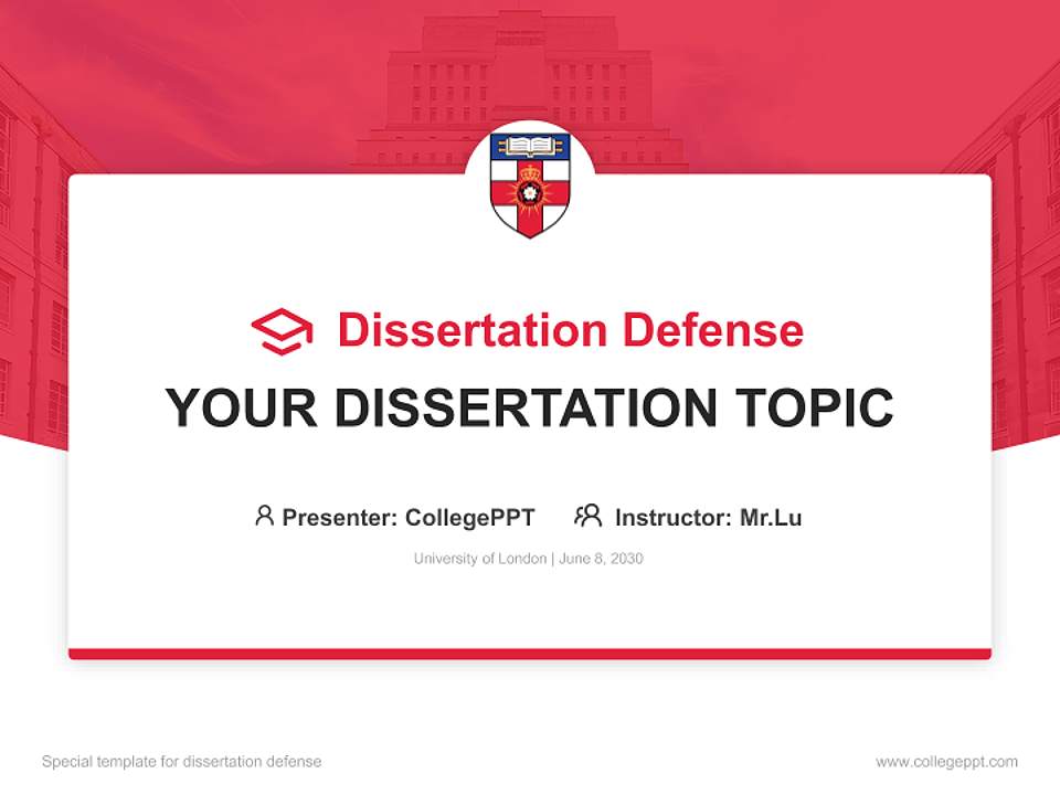 University of London Graduation Thesis Defense PPT Template4:3 ratio PPT effect preview image7