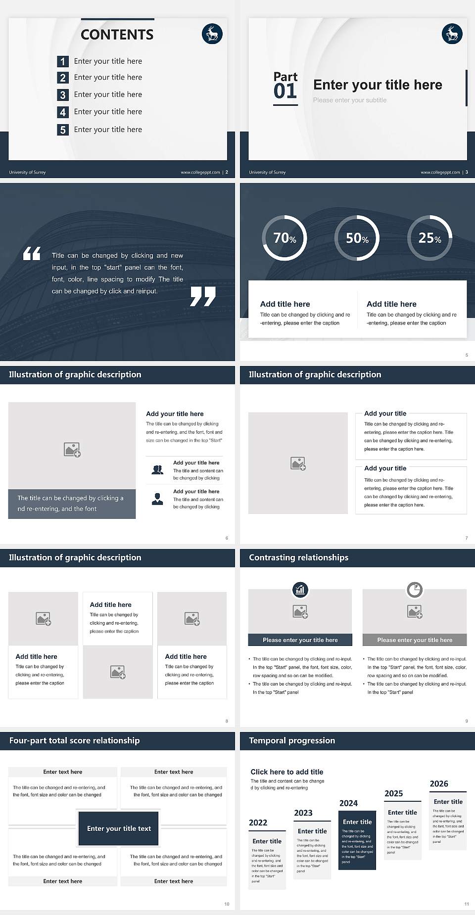 University of Surrey Thesis Proposal/Graduation Defense PPT Template4:3 ratio PPT effect preview image2