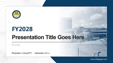 Cha University Academic Presentation/Research Findings Report PPT Template