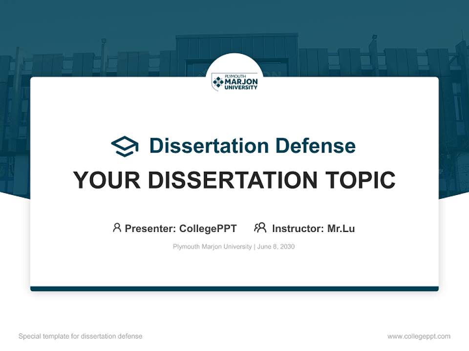 Plymouth Marjon University Graduation Thesis Defense PPT Template4:3 ratio PPT effect preview image7