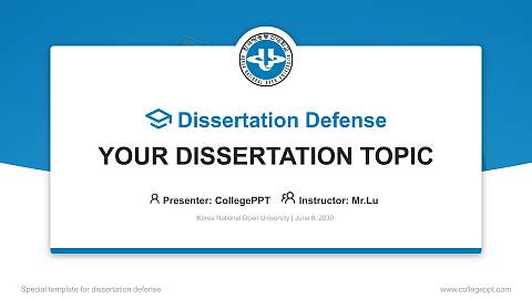 Korea National Open University Graduation Thesis Defense PPT Template