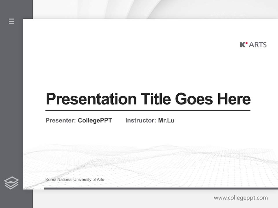 Korea National University of Arts Thesis Proposal/Graduation Defense PPT Template4:3 ratio PPT effect preview image5