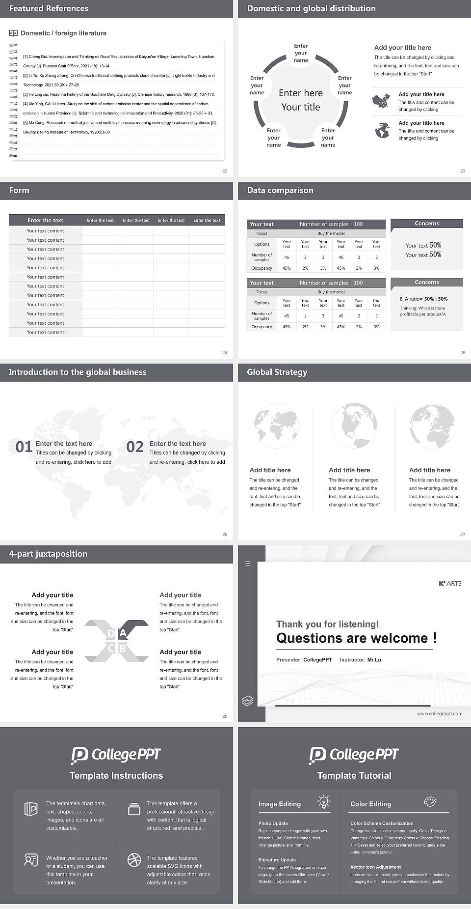 Korea National University of Arts Thesis Proposal/Graduation Defense PPT Template4:3 ratio PPT effect preview image4