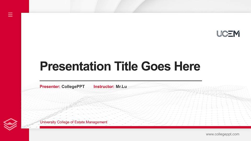 University College of Estate Management Thesis Proposal/Graduation Defense PPT Template16:9 ratio PPT effect preview image