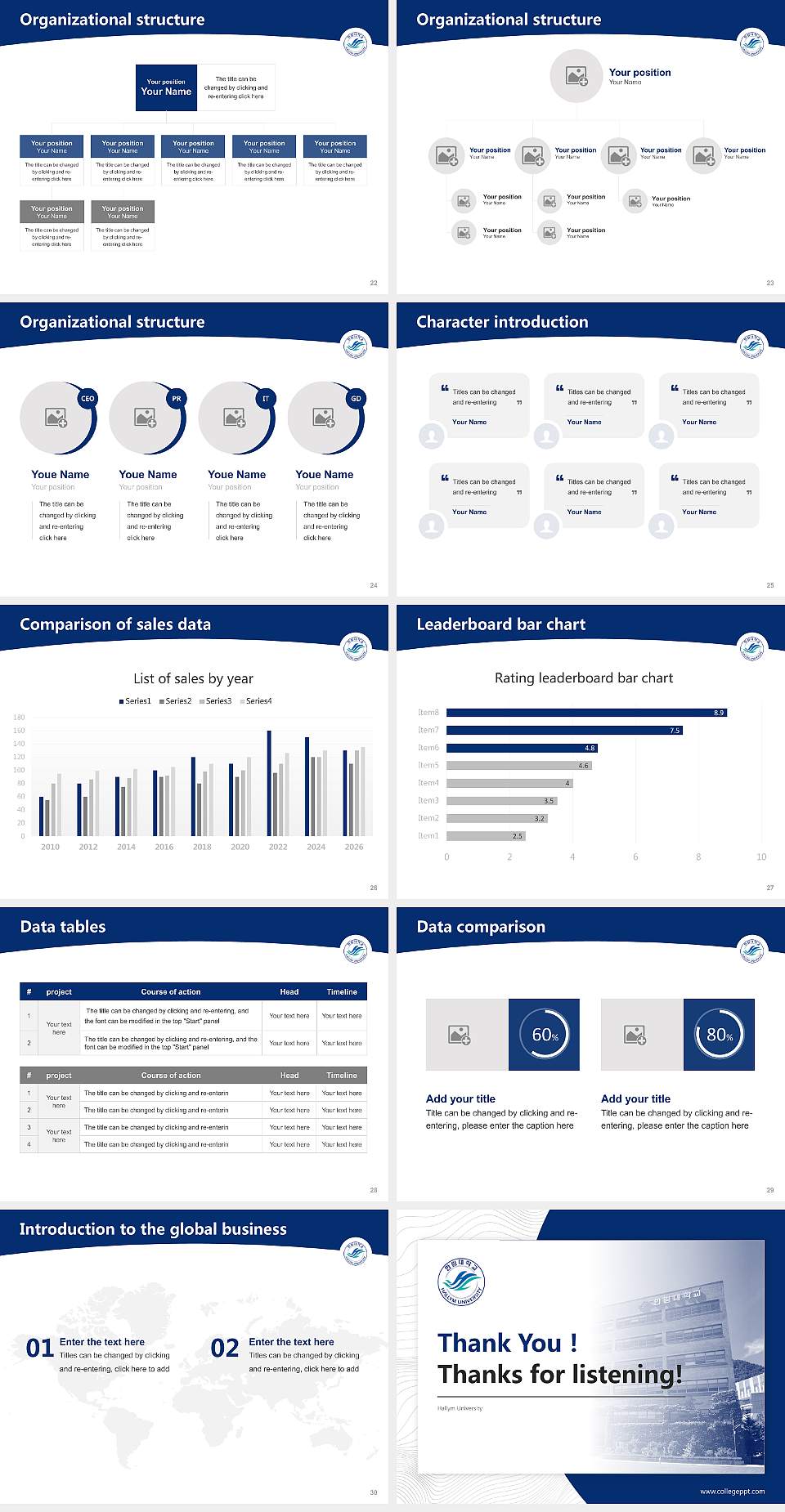 Hallym University Academic Presentation/Research Findings Report PPT Template4:3 ratio PPT effect preview image4