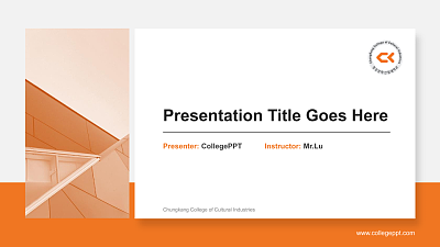 Chungkang College of Cultural Industries General Purpose PPT Template