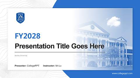Nambu University Academic Presentation/Research Findings Report PPT Template