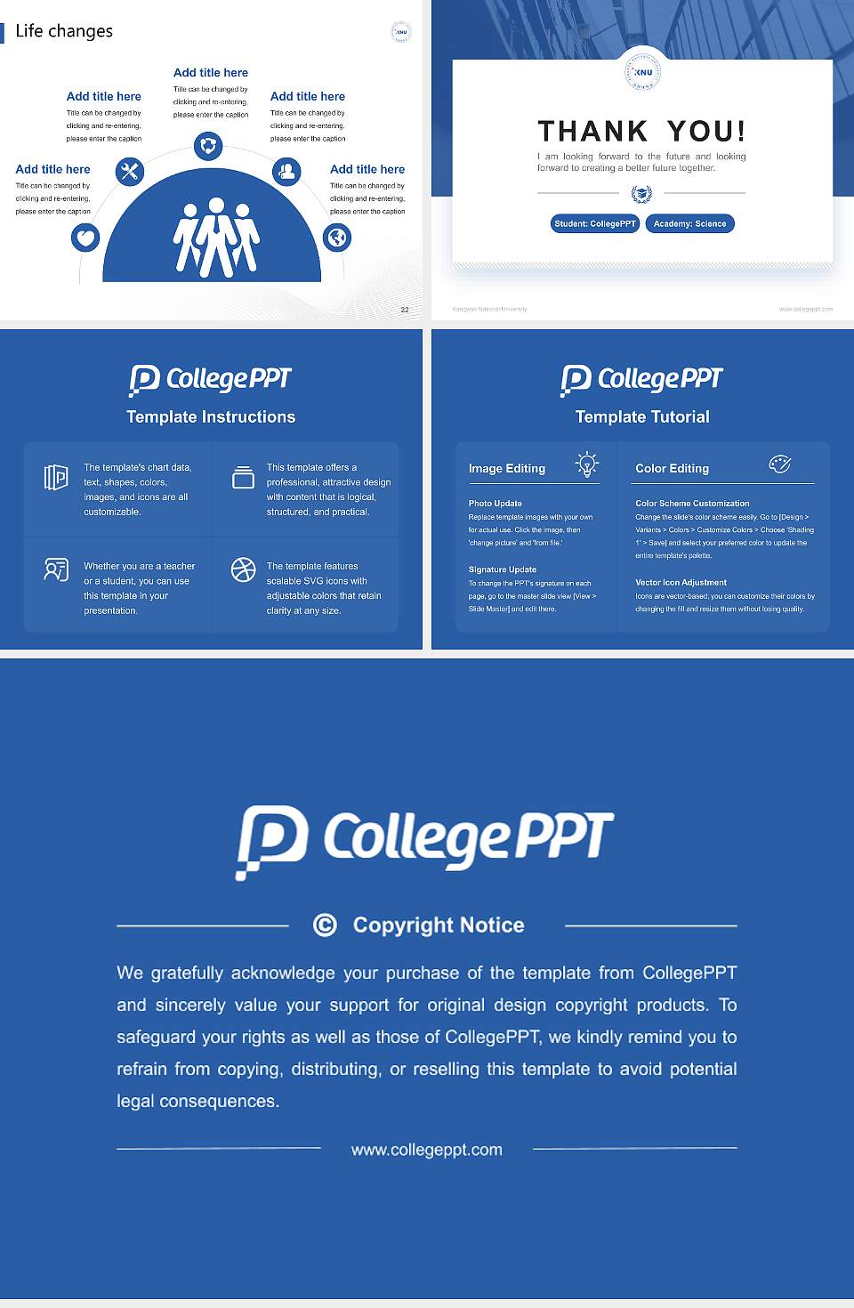 Kangwon National University National Scholarship Defense PPT Template4:3 ratio PPT effect preview image4