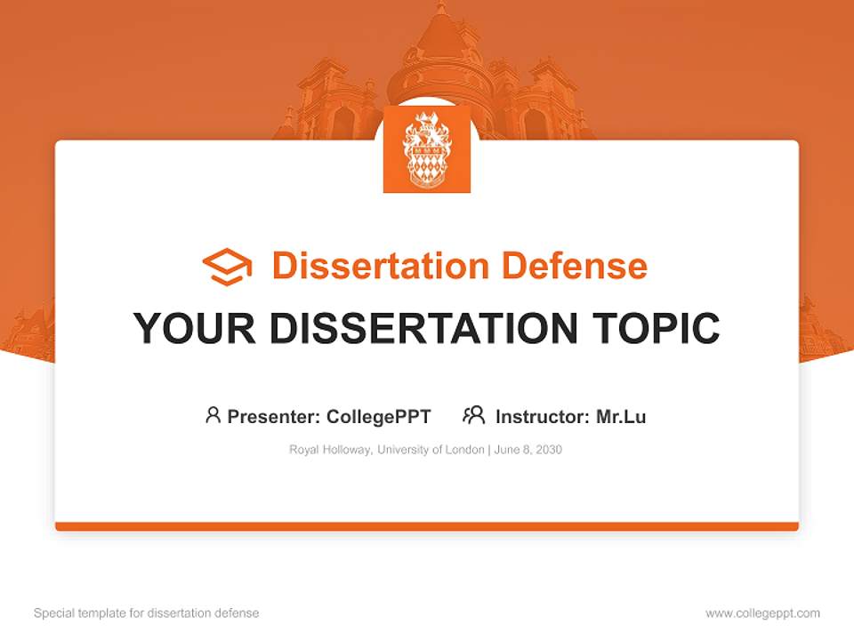 Royal Holloway, University of London Graduation Thesis Defense PPT Template4:3 ratio PPT effect preview image7