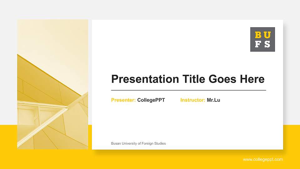 Busan University of Foreign Studies General Purpose PPT Template16:9 ratio PPT effect preview image