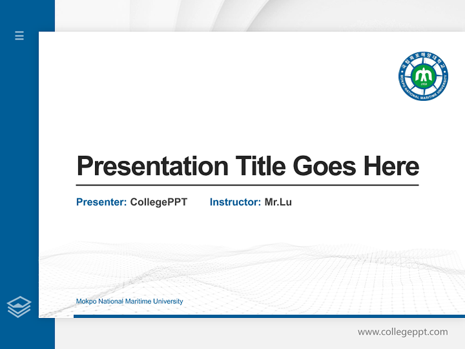 Mokpo National Maritime University Thesis Proposal/Graduation Defense PPT Template_Slide preview image1