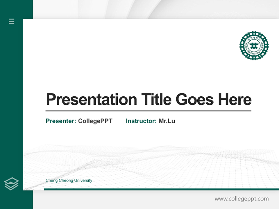 Chung Cheong University Thesis Proposal/Graduation Defense PPT Template_Slide preview image1