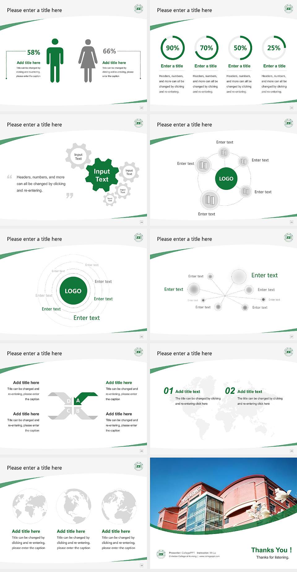 Christian College of Nursing Course/Courseware Creation PPT Template4:3 ratio PPT effect preview image4