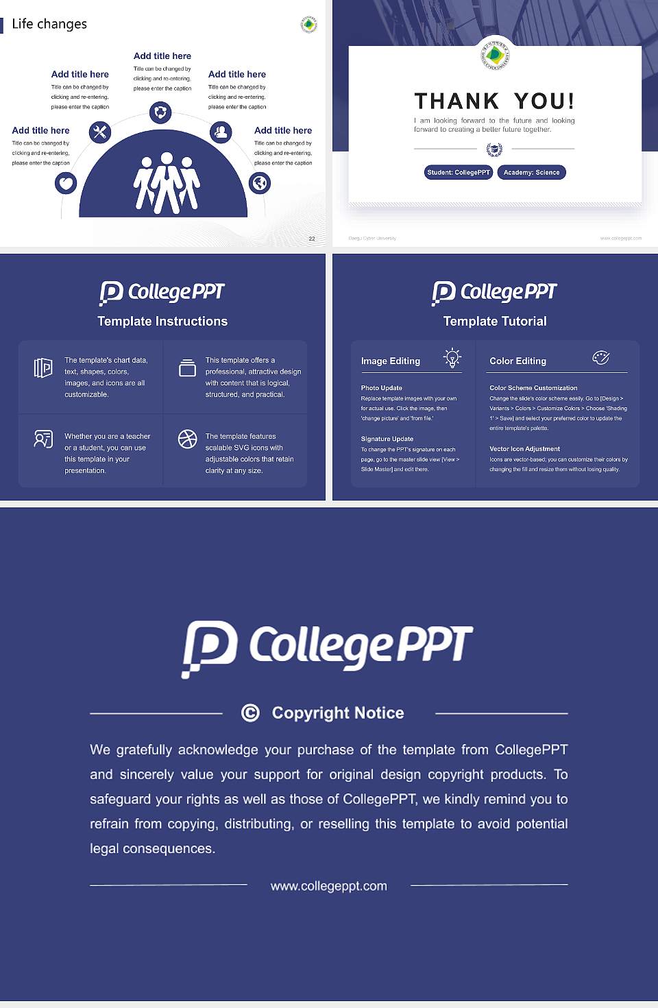 Daegu Cyber University National Scholarship Defense PPT Template4:3 ratio PPT effect preview image4