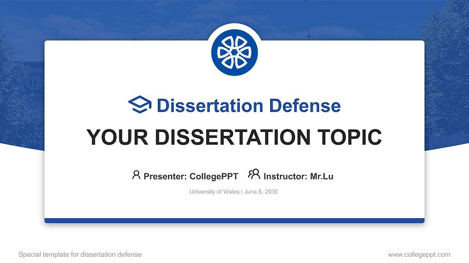 University of Wales Graduation Thesis Defense PPT Template16:9 ratio PPT effect preview image