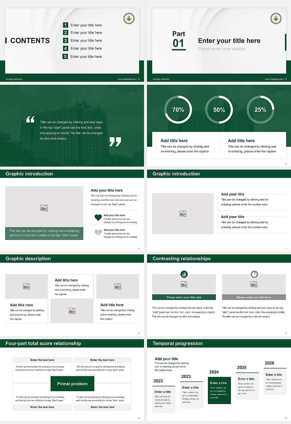 Gwangju University Thesis Proposal/Graduation Defense PPT Template16:9 ratio PPT effect preview image2