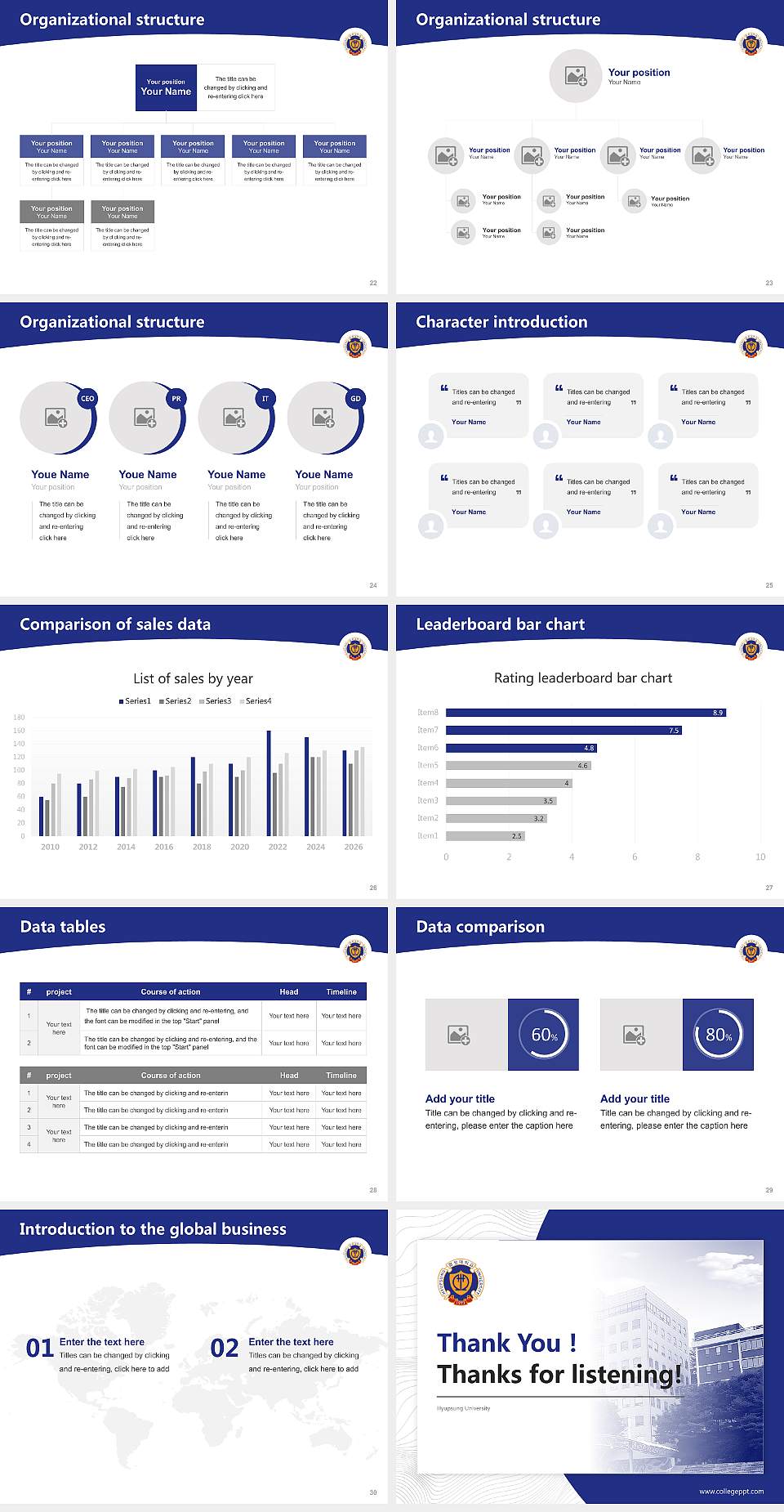 Hyupsung University Academic Presentation/Research Findings Report PPT Template4:3 ratio PPT effect preview image4