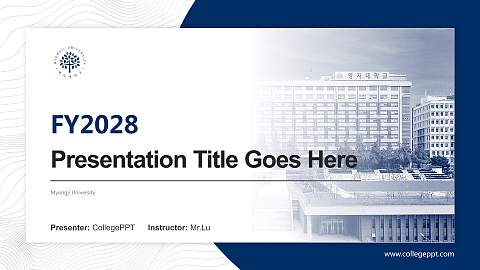 Myongji University Academic Presentation/Research Findings Report PPT Template
