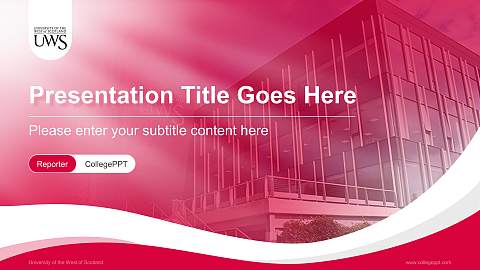 University of the West of Scotland Lecture Sharing and Networking Event PPT Template