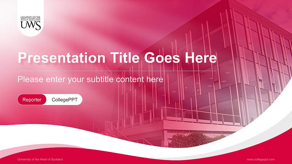 University of the West of Scotland Lecture Sharing and Networking Event PPT Template16:9 ratio PPT effect preview image