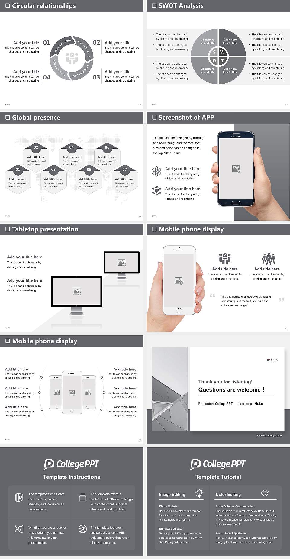 Korea National University of Arts General Purpose PPT Template4:3 ratio PPT effect preview image5