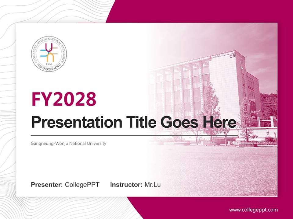 Gangneung-Wonju National University Academic Presentation/Research Findings Report PPT Template4:3 ratio PPT effect preview image5