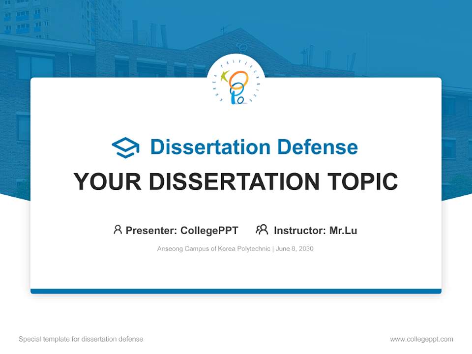 Anseong Campus of Korea Polytechnic Graduation Thesis Defense PPT Template4:3 ratio PPT effect preview image7