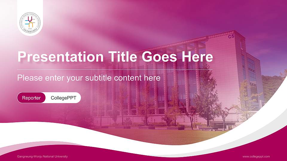 Gangneung-Wonju National University Lecture Sharing and Networking Event PPT Template16:9 ratio PPT effect preview image