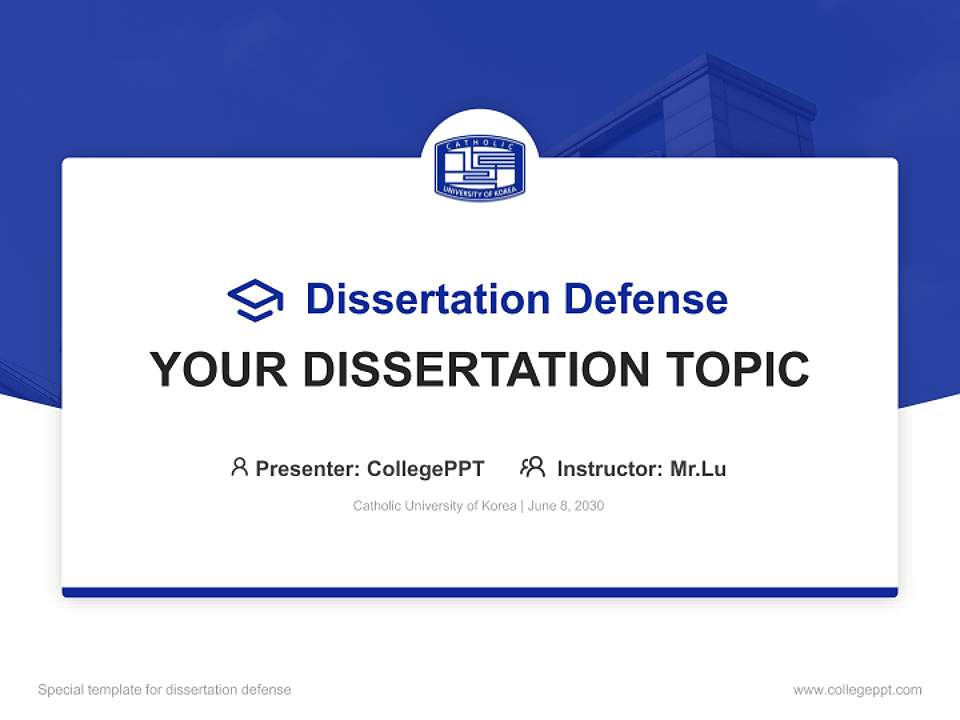 Catholic University of Korea Graduation Thesis Defense PPT Template4:3 ratio PPT effect preview image7