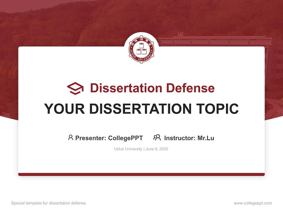 Uiduk University Graduation Thesis Defense PPT Template4:3 ratio PPT effect preview image7