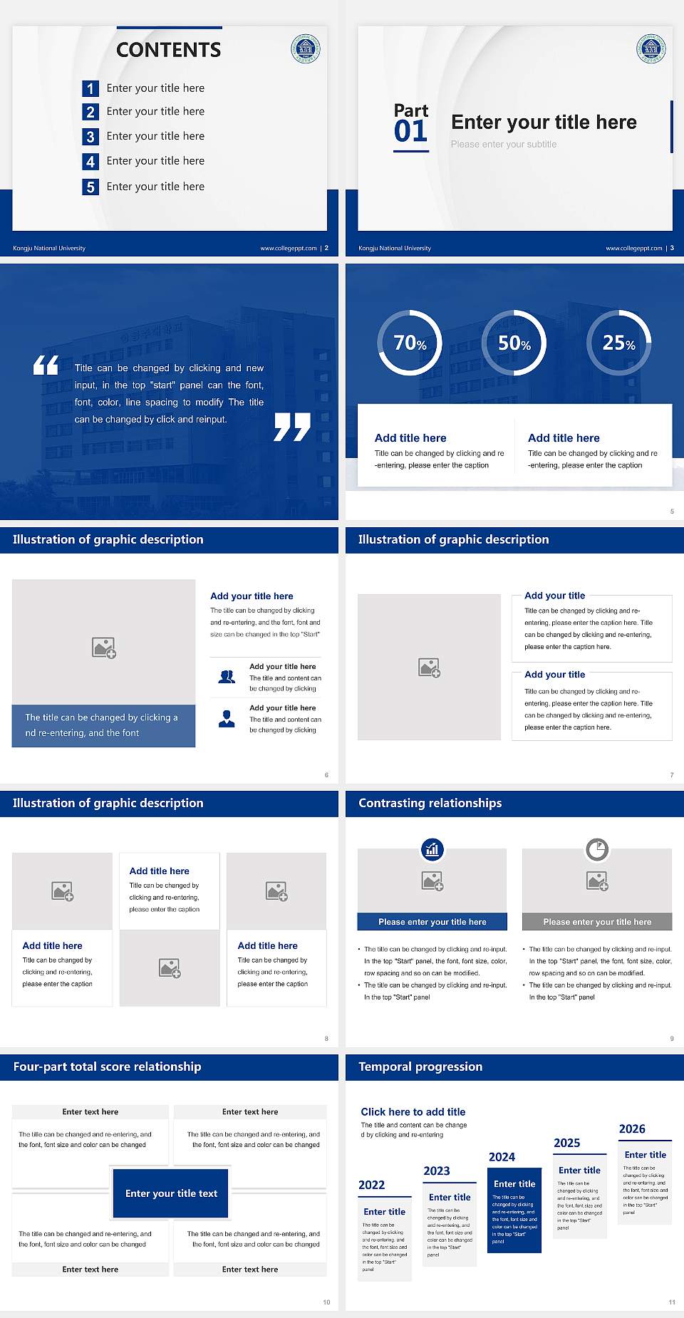 Kongju National University Thesis Proposal/Graduation Defense PPT Template4:3 ratio PPT effect preview image2