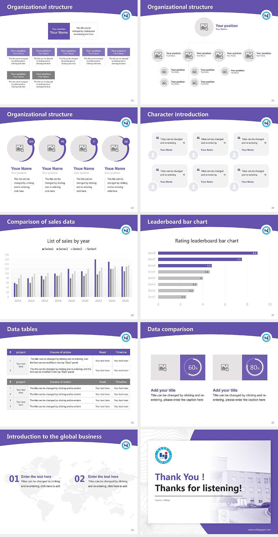 Hyejeon College Academic Presentation/Research Findings Report PPT Template4:3 ratio PPT effect preview image4