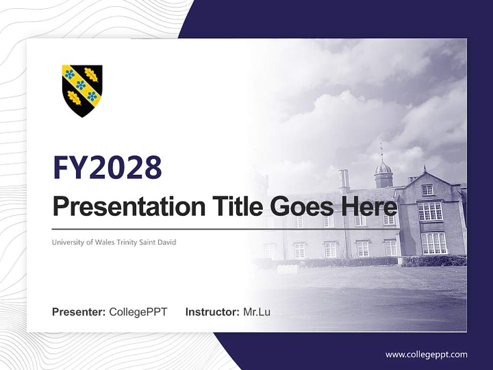 University of Wales Trinity Saint David Academic Presentation/Research Findings Report PPT Template4:3 ratio PPT effect preview image5